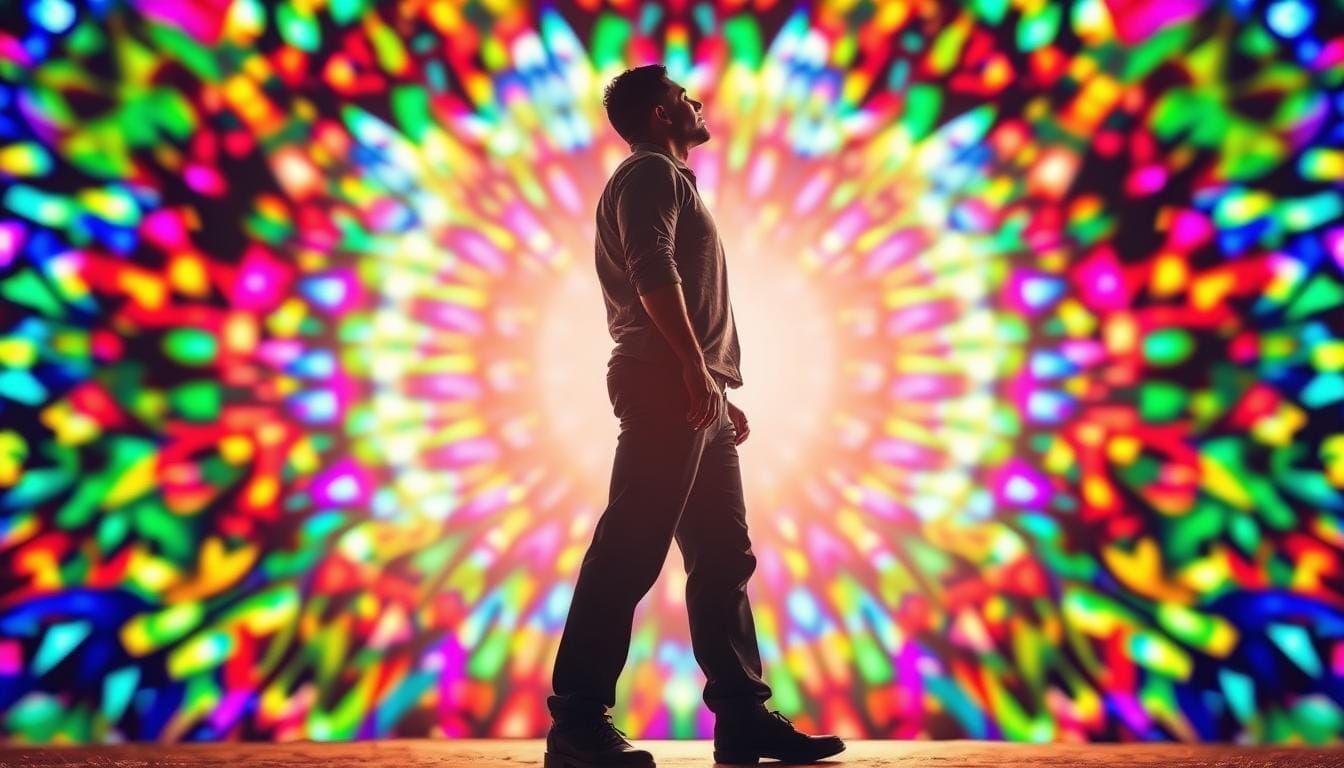 A person standing confidently, their posture tall and resolute, casting off the shackles of financial trauma. The background a kaleidoscope of vibrant colors, symbolizing the renewal and transformation taking place. Soft, warm lighting illuminates the scene, creating a sense of hope and optimism. The figure's gaze is fixed ahead, determined to forge a new path, unencumbered by the weight of the past. The composition is balanced, with a sense of movement and progress, inviting the viewer to join in this journey of financial empowerment and self-discovery.